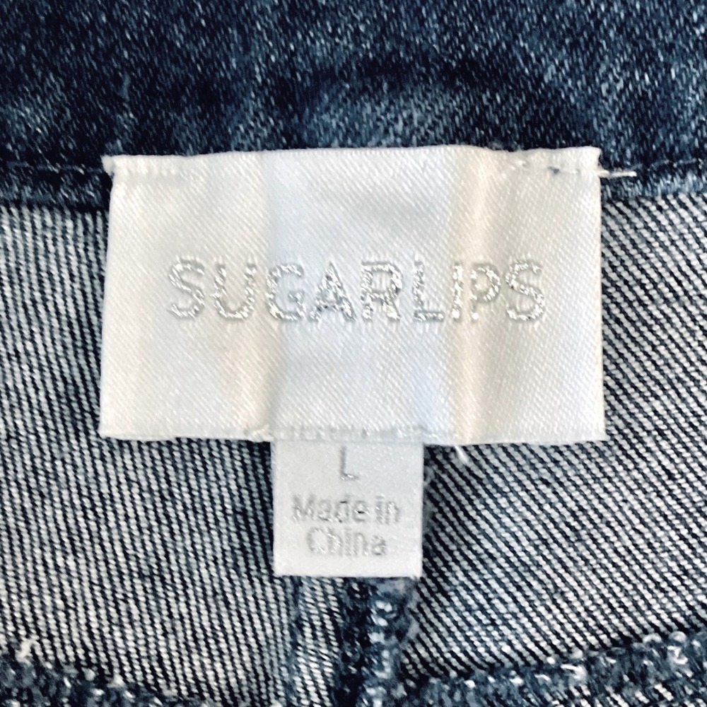 SugarLips Daze Denim Cargo Wide Leg Pants Mid-Blue Size Large - Picture 7 of 12